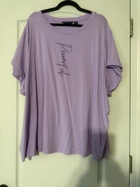 Studio Park Light Purple 'Powerful' Women's Relaxed Tee Size 5X
